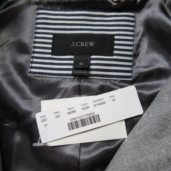 NWT J.Crew Colorblock Funnelneck Coat in Heather Gray Camel Wool 10 $398 - Picture 6 of 8